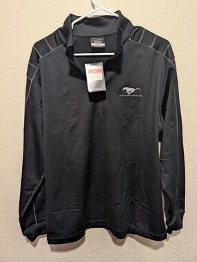 Nike Golf Dri-FIT 1/4 Zip Pullover Ford Mustang Logo Men's Black NWT Size Medium